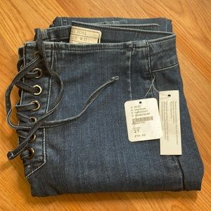 FREE PEOPLE LACE UP JEANS SIZE 27